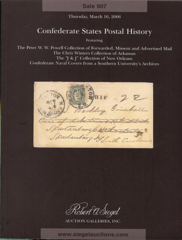 Confederate States Postal History featuring the Peter W.W...