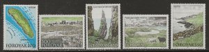 Faroe Islands Scott catalog # 161-165 Mint NH