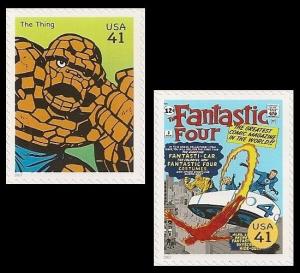 US 4159d 4159n Marvel Comics Super Heroes Fantastic 4 41c 2 stamps MNH 2007