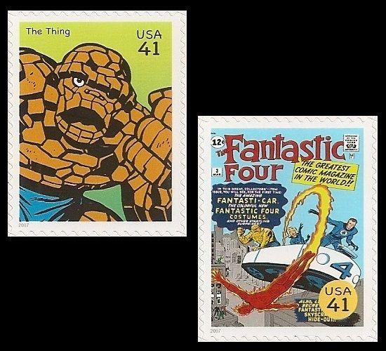 US 4159d 4159n Marvel Comics Super Heroes Fantastic 4 41c 2 stamps MNH 2007