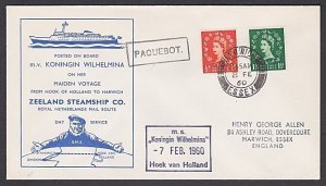 GB 1960 Zeeland Steamship paquebot cover : Harwich Paquebot................A1441