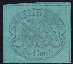 Italy Roman States 1868 Sc 21c SCV 120.00 IMP Stamp MH NG