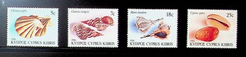 CYPRUS Sc 671-74 NH ISSUE OF 1986 - SEA SHELLS - (AS24)