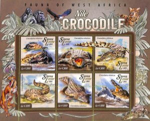 A8471 - SIERRA LEONE -ERROR MISPERF Stamp Sheet - 2015 CROCODILE animals