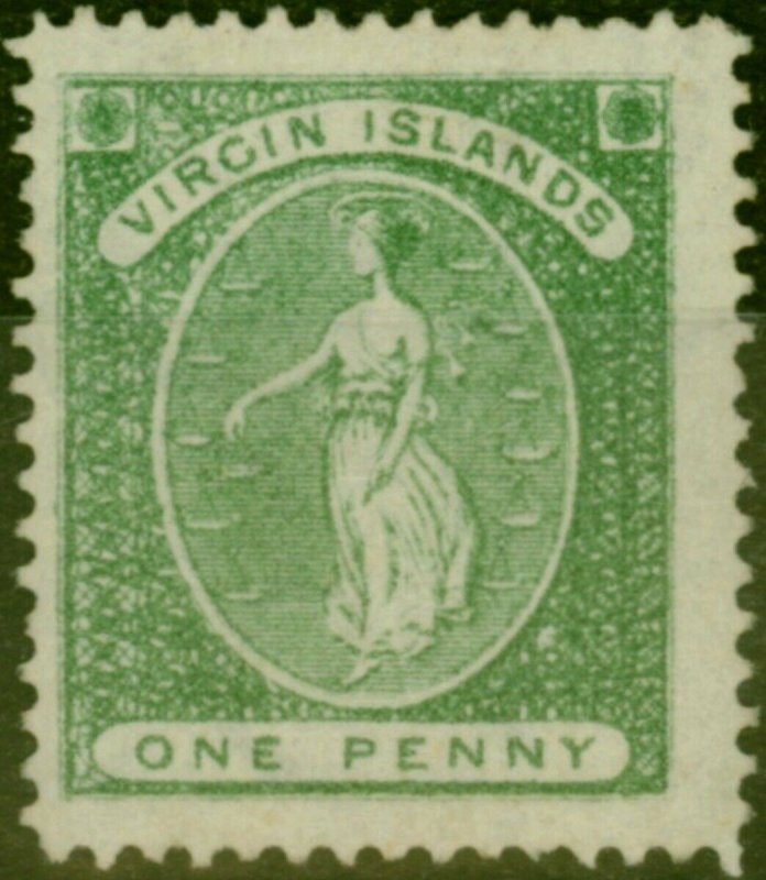 Virgin Islands 1878 1d Green SG22b Wmk Upright Fine & Fresh Unused 