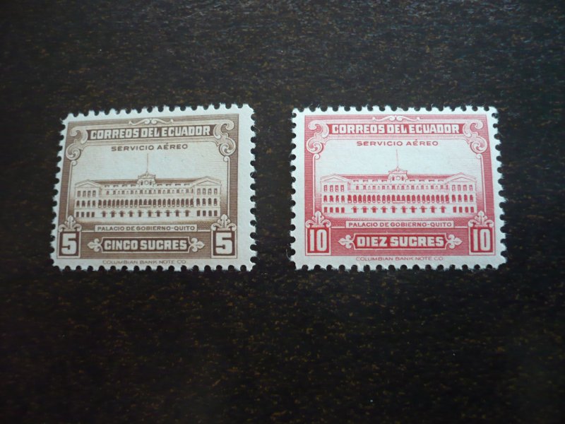 Stamps - Ecuador - Scott# C129-C130 - Mint Hinged Part Set of 2 Stamps