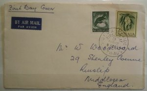 Australia 1959 Stamps Flowers 4 Plain Various Values FDCs Airmail to UK