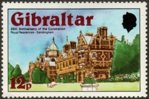 Gibraltar 367 - Mint-H - 12p Sandringham House (1978) (cv $0.60)