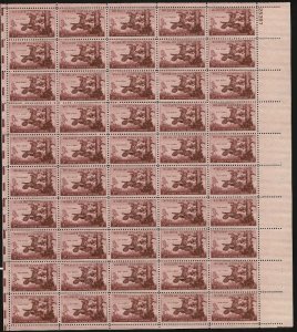 US Stamp - 1956 Wildlife Conservation Wild Turkey - 50 Stamp Sheet #1077