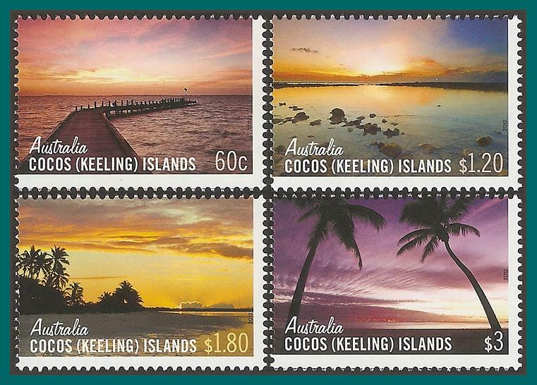 Cocos 2012 Sunrises Sunsets, MNH 361-364,SG471-SG474