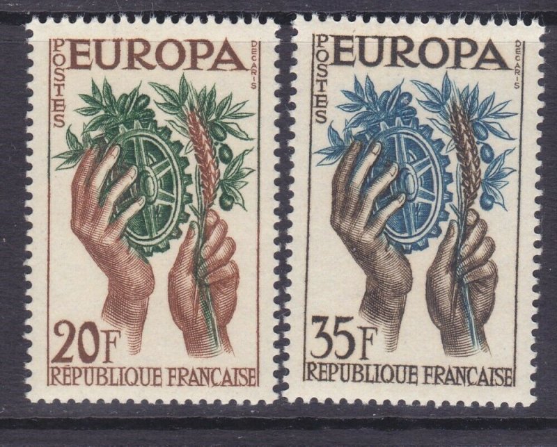 France 846-47 MNH OG 1957 EUROPA Set Very Fine