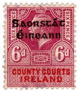 (I.B) George V Revenue : County Courts Ireland 6d (Free State OP)