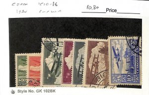 Czechoslovakia Postage Stamp, #C10-C16 Used, 1930 Air Post