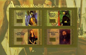 Guinea 2010 AMEDEO MODIGLIANI Famous Paintings Sheet Perforated Mint (NH)