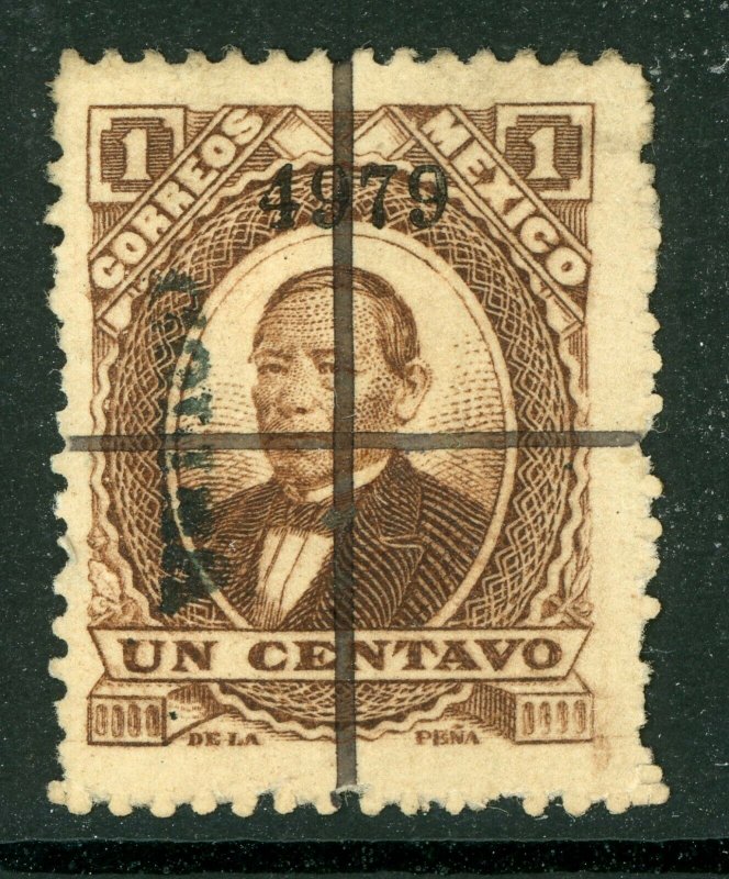 Mexico 1879 Colima 1¢  Thick Paper Scott 123 Pen Cancel S48