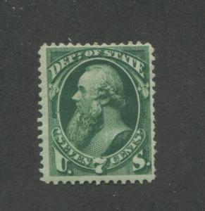 1873 United States State Dept. Official Stamp #O61 Fine Mint Hinged Disturbed OG 