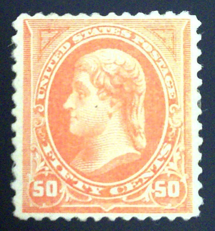 Scott #275 VF 50c Orange Jefferson OG HM 1895 United States