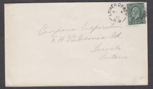 NEW BRUNSWICK SPLIT RING TOWN CANCEL COVER LOWER DERBY