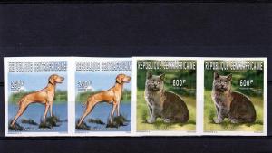 Central African Rep 1996 Dog &Cat (2) Pair Imperf.Sc#1126/27