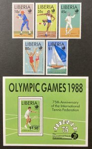 Liberia 1988 #1091-6, 1988 Olympics, MNH.