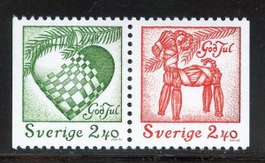 Sweden 2038-39 MNH, Christmas Booklet Pair from 1993.