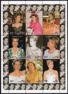 Benin 2002  GRACE KELLY  Sheetlet of 9 values Perforated #2 MNH