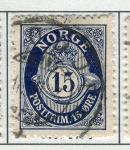 NORWAY; 1910 early Posthorn issue fine used 15ore. value