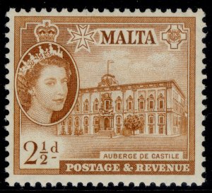 MALTA QEII SG271, 2½d orange-brown, NH MINT.