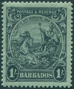 Barbados 1925 1s black on emerald Perf 14 SG237 unused