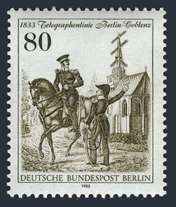 Germany-Berlin 9N484,MNH.Mi 693. Berlin-Koblenz telegraph service,150th Ann.1983