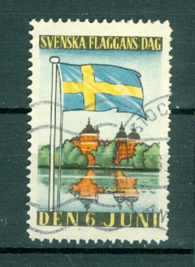 Sweden Poster Stamp 1937. National Day June 6. Swedish Flag. Cancel