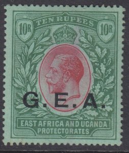 SG 60 Tanganyika 1917-21. 10r G.E.A. red & green/green. A fine fresh mounted...