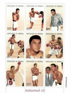 Senegal - Boxing - MUHAMMAD ALI - Sheet of 9 Stamps - MNH