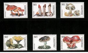 Lesotho 1998 - Mushrooms - Set of 6 Stamps - Scott #1108-13 - MNH