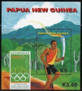 Papua New Guinea Scott 996 MNHOG - 2000 Olymphilex 2000, Sydney S/S - SCV $4.00