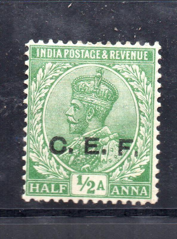 India Abroad CEF gv 1914 SGC24 1/2as  green   MM 