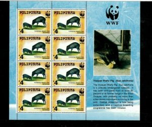 SPECIAL LOT WWF Philippines - Visayan Warty Pig - 5 Sheets of 8 - MNH