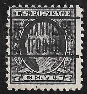 507 7 cent Washington, Black Precancel Stamp used F