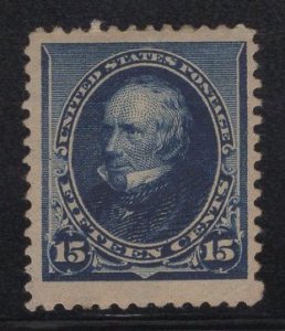 US Stamp Scott #227 15c Indigo Clay JUMBO MINT Previously Hinged SCV $180