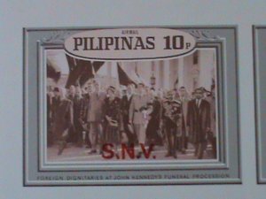 ​PHILIPPINES-1968- JOHN F. KENNDY FUNERAL PROCESSION IMPRINT IMPERF-MNH BLOCK VF