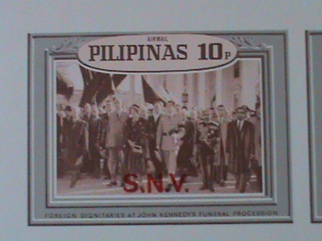 ​PHILIPPINES-1968- JOHN F. KENNDY FUNERAL PROCESSION IMPRINT IMPERF-MNH BLOCK VF