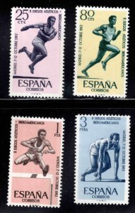 SPAIN Scott 1127-1130 MNH** Spanish American Games sports set 1962