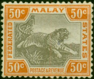 Fed of Malay States 1900 50c Grey-Brown & Orange-Brown SG22b Fine MM