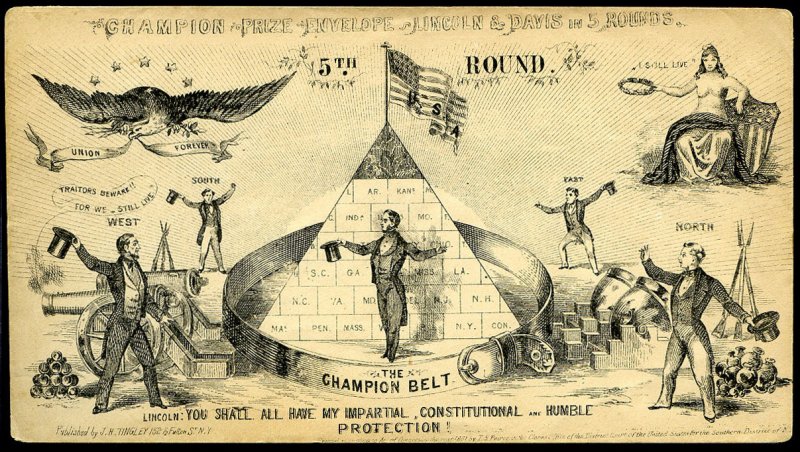 United States, Patriotic Covers, 1865 J.H. Tindley Champion Prize Envelope, ...