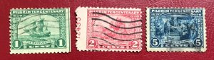 1920 US Sc 548-550 used Pilgrim Tercentenary Issue Cv16.10 Lot 6909
