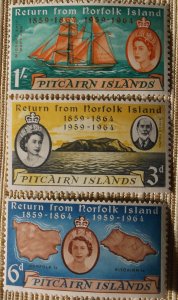 Pitcairn Islands 32-4 MNH Full Set Cat $2.70 Map Ship  Topical