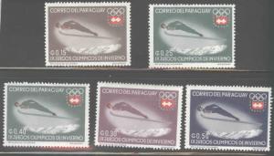 Paraguay Scott 783-787 MH*  Winter Olympic stamps