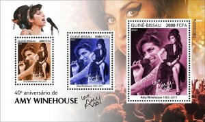 2024/03- GUINEA BISSAU - AMY WINEHOUSE     1V  complet set    MNH ** T