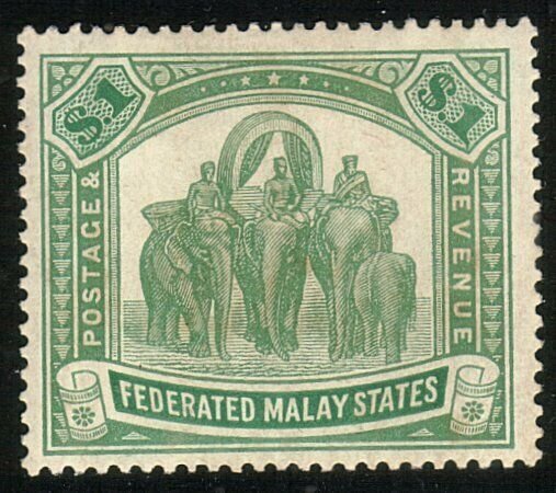 MALAYA FMS 1922 $1 SG76 fine mint lightly hinged...........................10495