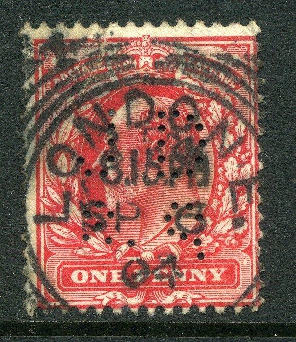 BRITAIN;  Early 1900s Ed VII issue fine used 1d. value + fine POSTMARK